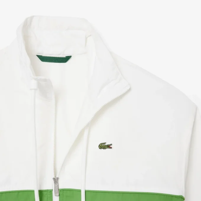 Veste en sergé de coton à coupe décontractée avec fermeture éclair Veste en sergé de coton à coupe décontractée avec fermeture éclair