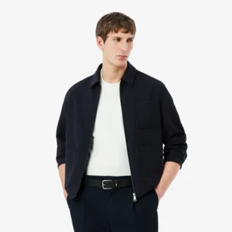 Veste en sergé de laine mélangée