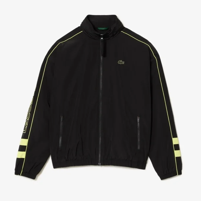 Veste zippée imperméable pour homme avec détails contrastés Veste zippée imperméable pour homme avec détails contrastés